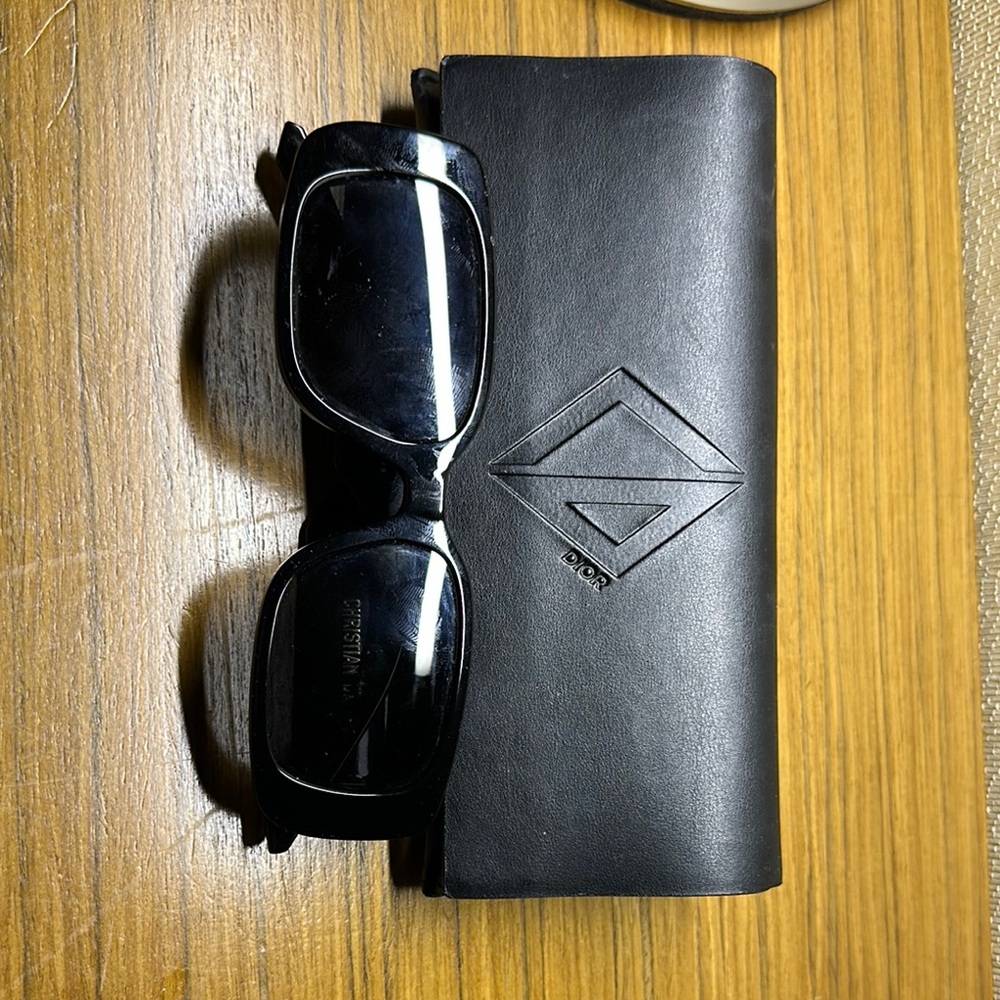 Black Leather Dior Sunglasses